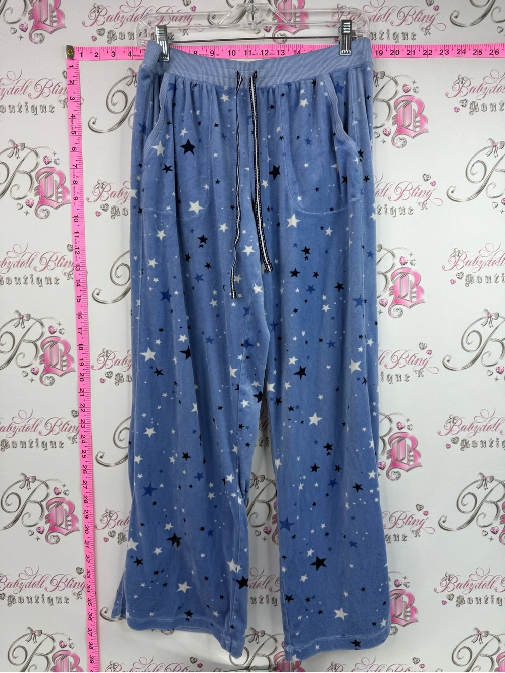 Nautica pants fleece soft stars white Blue Star Print Lounge Pants